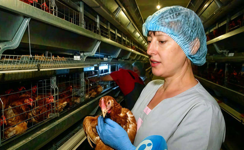 Projet russe d'&eacute;levage de poules pondeuses en cage